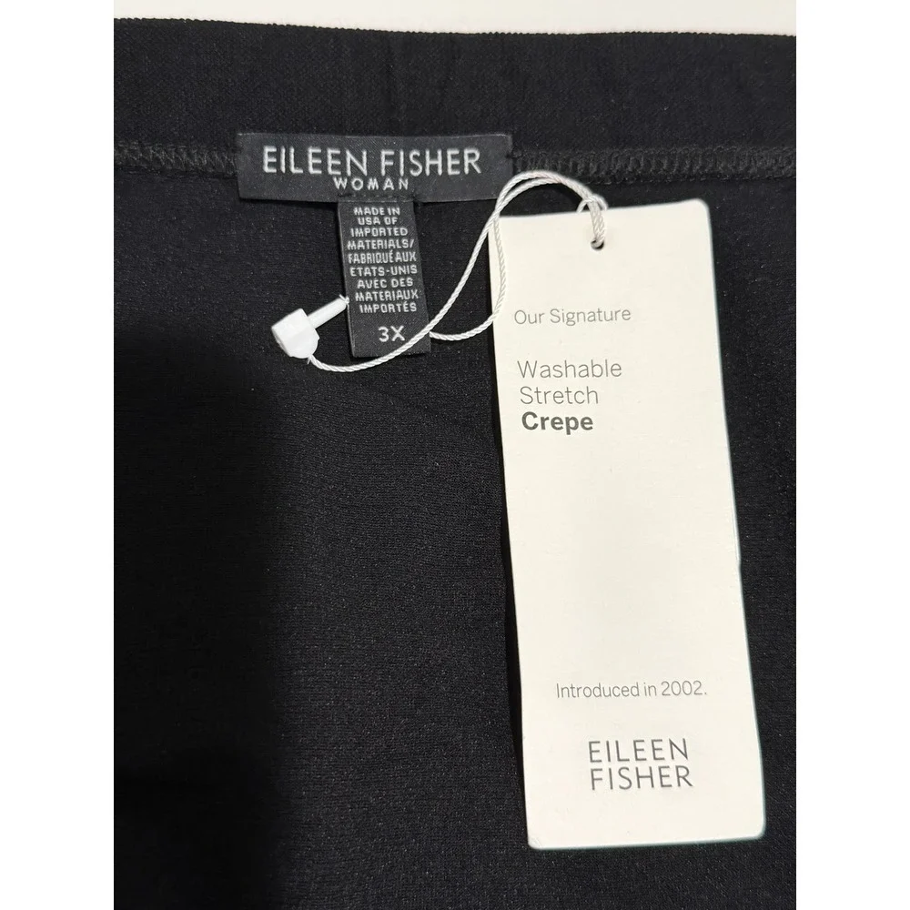 Eileen Fisher Woman Black Washable Stretch Crepe Pencil Skirt Plus Size 3X NEW